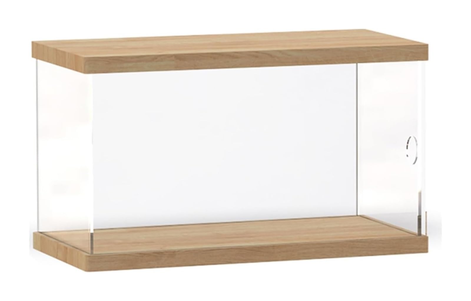 Clear Acrylic Organizer Box, Clear Acrylic Cube Display Box Wooden Base Multiple Sizes For Collectibles(26x12x15CM)