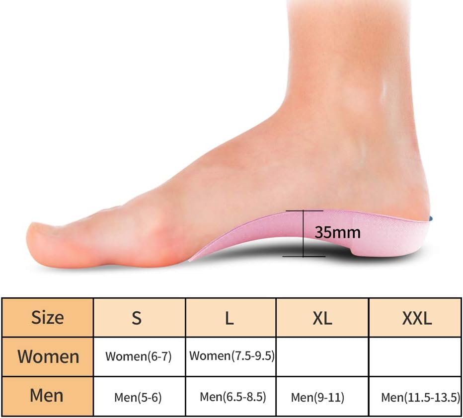 PCSsole 3/4 Orthotics Shoe Insoles High Arch Supports Shoe Insertsfor Plantar Fasciitis, Flat Feet, Over-Pronation, Relief Heel Spur Pain  (XL:Men9-11/Women10-12) : Health & Household