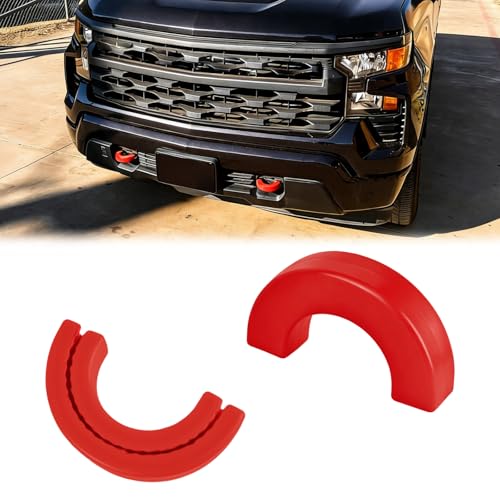 Mupera Tow Hook Covers Fit for 2007-2026 Chevy Silverado 1500, Red Tow Hitch Covers Fit for GMC Sierra 1500 2007-2018, Car Tow Hooks Compatible with Chevrolet Silverado 1500 Accessories 2007-2026