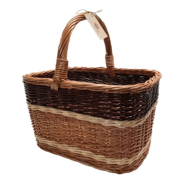 LOVIN BIRDS Einkaufskorb geflochten Autokorb Weide Rechteckig Groß 44 x 29...