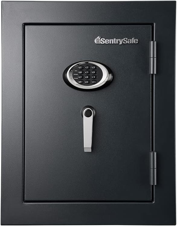 Fireproof and Waterproof XX-Large Black Steel Home Safe, DOJ-Certified with Digital Keypad Lock for Guns or Documents, 3.39 Cubic Feet, 27.8 x 21.7 x 19 Inches, EF3428E