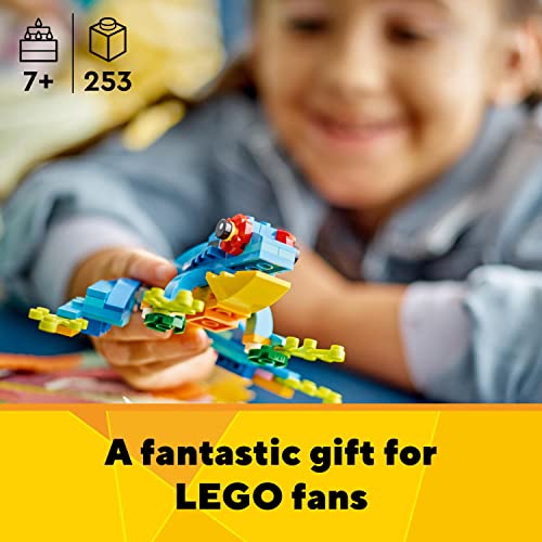 LEGO Creator 3 in 1 Exotic Parrot to Frog to Fish Animal Figures Building Toy, Creative Toys for Kids Aged 7 and up 31136 - Image 2