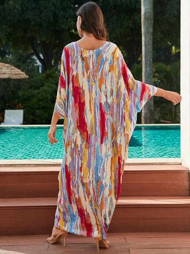 RanRui Women Beach Cover up Caftan Loungewear Swimsuit Cover Up Kaftan Dress2