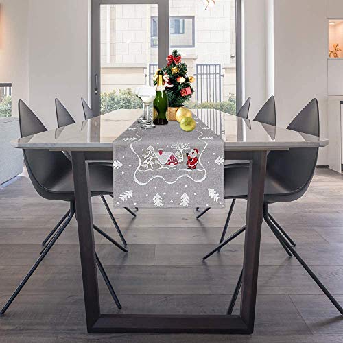 HALOVIE-Christmas-Table-Runner-Decoration-Dining-Table-Cloth-Runners-Snowflake-Deer-for-Home-Kitchen-Party-Wedding-Thanksgiving-35-180cm