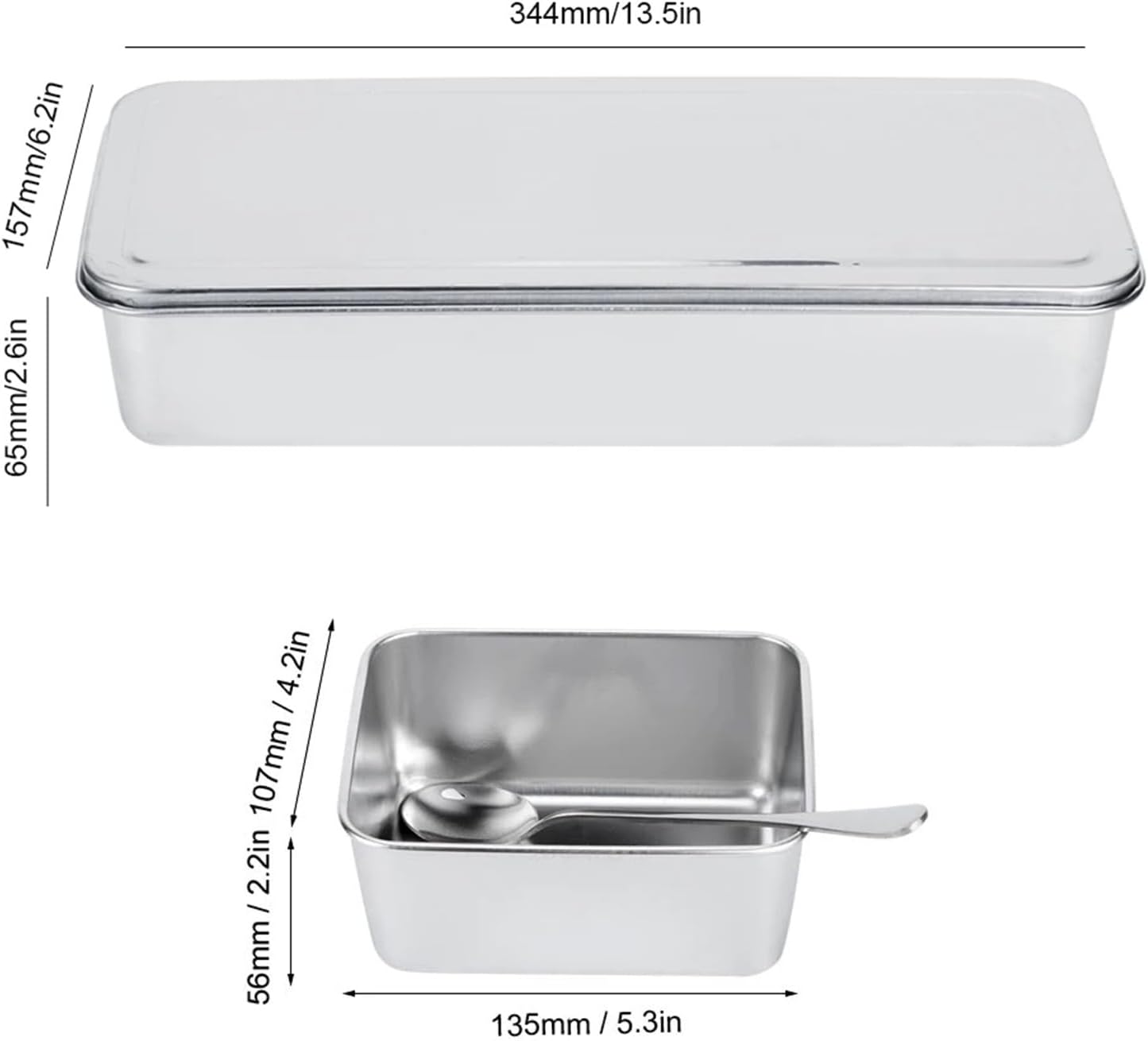 Stainless Steel Seasoning Box, 3-Grid Container With Spoons And Cover