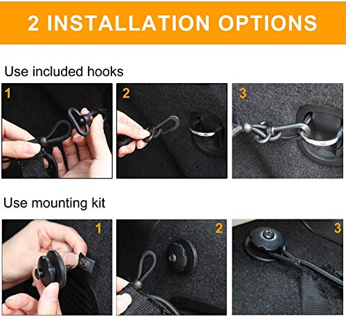 Adjustable Elastic Heavy Duty Cargo Net, Nylon Car Trunk Rear Cargo Organizer, Hook Up Elastic Envelope Luggage Net Truck Bed Storage (36"X 15.7") Universal Fit For Car, Suv, Truck - Black. #TOP2