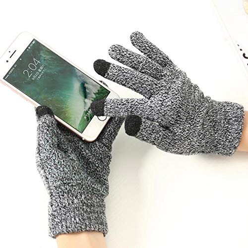 Gants Homme tactiles pour WIKO View 2 Smartphone Taille M 3 Doigts Hiver (Gris)