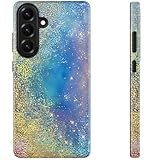 Esdot for Samsung Galaxy S26 Case - Wireless Charging Compatible – Dual-Layer Soft Silicone + Hard Shell - Wildflower Design - Protective Phone Cover for Women Girls - Stellar Nebula Glimmer