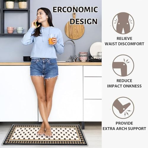 Image of Kitchen Anti Slip Mat for Floor, Waterproof Washable Kitchen Mats, Non Slip Kitchen Floor Mats for Home, Soft Mats for Kitchen, Kitchen Mats for Floor Anti Slip (Lattice Style)