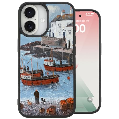 Coque iPhone 16 peinture artistique transfert chaleur bateaux