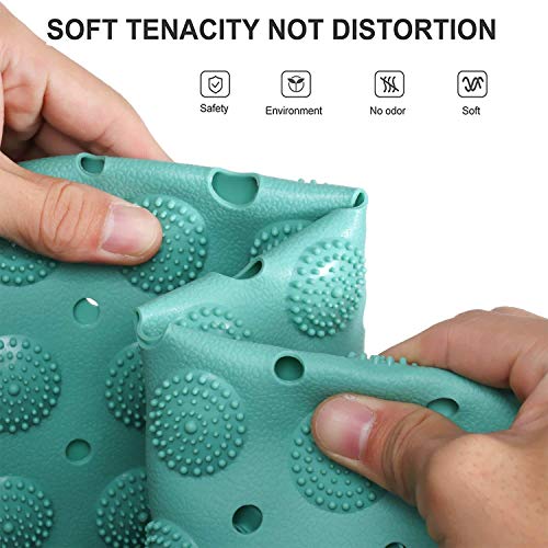 Image of VHKD PVC Bathroom mats Anti Slip Bathroom mat Non Slip Bath Anti Skid Doormat Rectangle (Marsh Green 70x35)