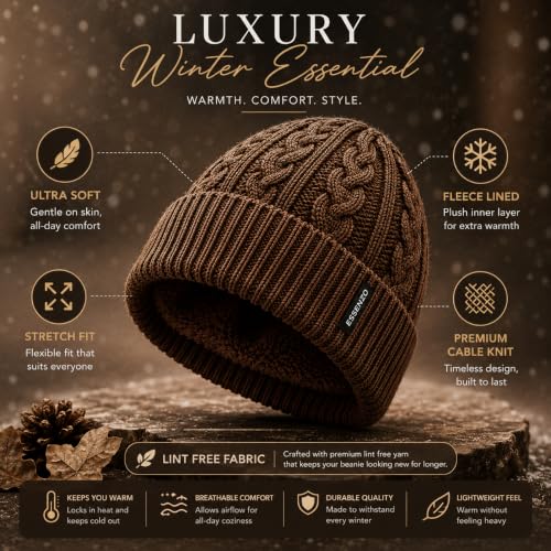 Image of Winter Cap for Men & Women Stylish, Beanie Cap, Woolen Cap for Man & Woman with Fur Inside, Round Shaped