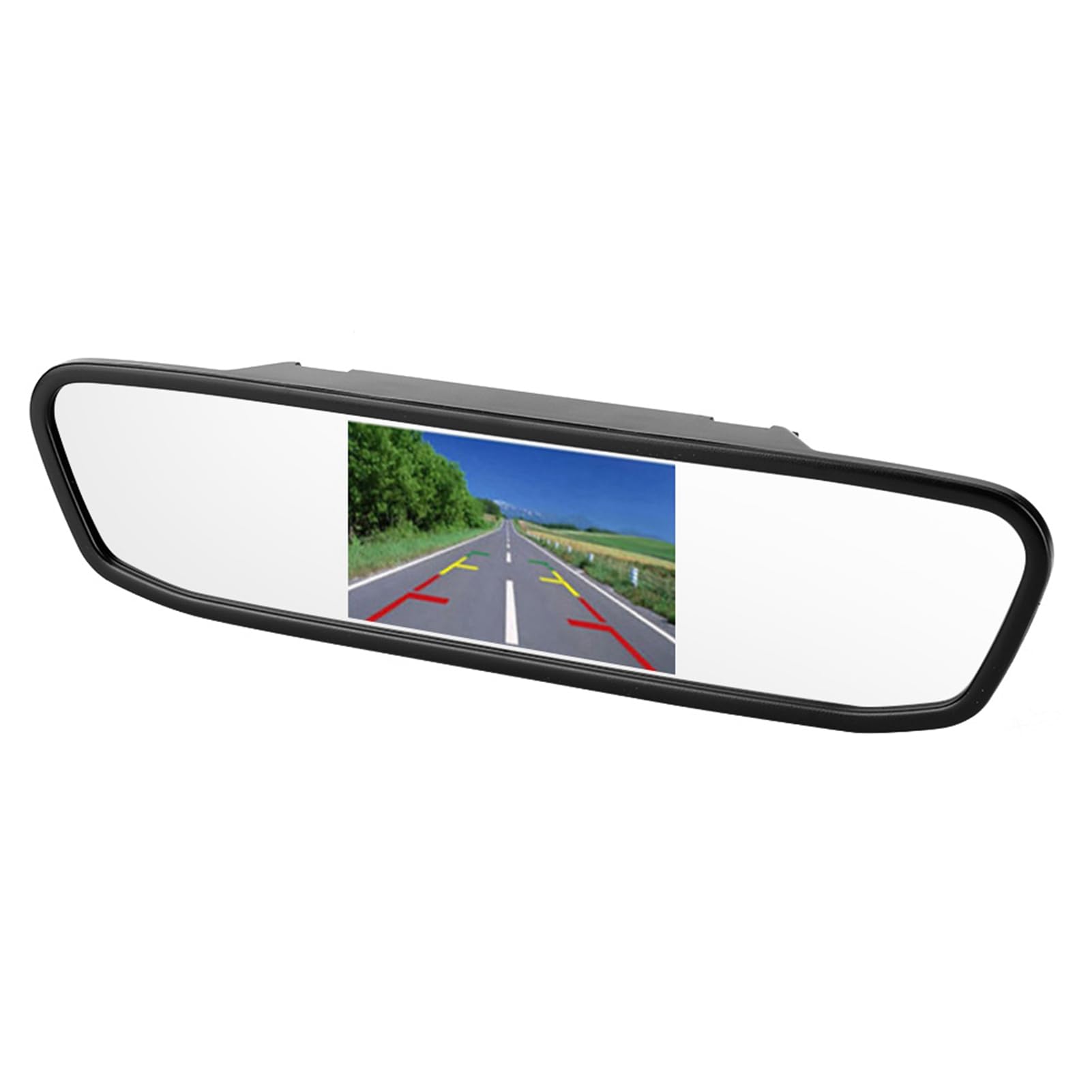 KIMISS Espejo retrovisor para Coche con Pantalla HD 4.3", cámara Trasera 8 LED visión Nocturna, de estacionamiento asistido, Compatible con múltiples vehículos