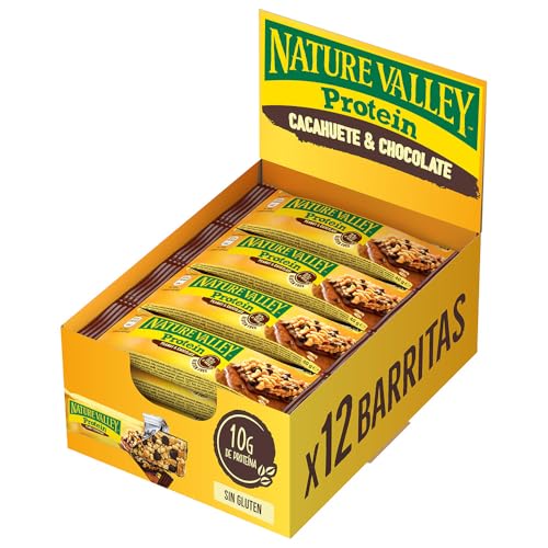 Nature Valley Protéines, barres d'arachide et de chocolat avec 10 g de protéines, sans gluten, convient aux végétariens, 12 x 40 g