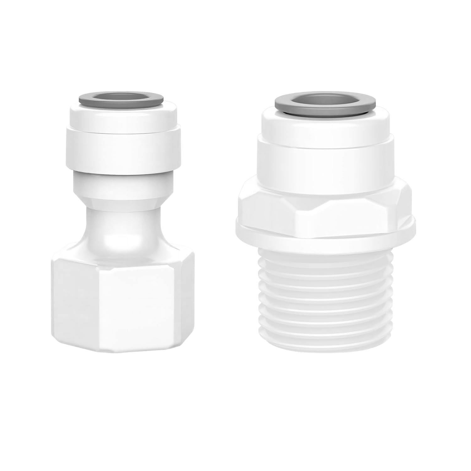Qrity Conectores de Manguera Rectos de Agua RO, Conector Rápido Filtro Agua Adaptador, 1/2" Rosca Macho/Hembra Conector-1/4" Acoplamientos rápidos para filtros, para RO Inverso Ósmosis Sistema — view 11