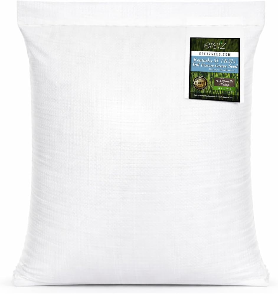 Kentucky 31 K31 Tall Fescue Grass Seed by Eretz - Choose Size! State Certified, No fillers, No Weed or Other Crop Seeds (10lbs)