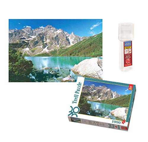 Outletdelocio.. Pack Puzzle Trefl 10152. Lago Morskie Oko. Parque Nacional Tatra. Polonia. 1000 Piezas + Pegamento Puzzle.