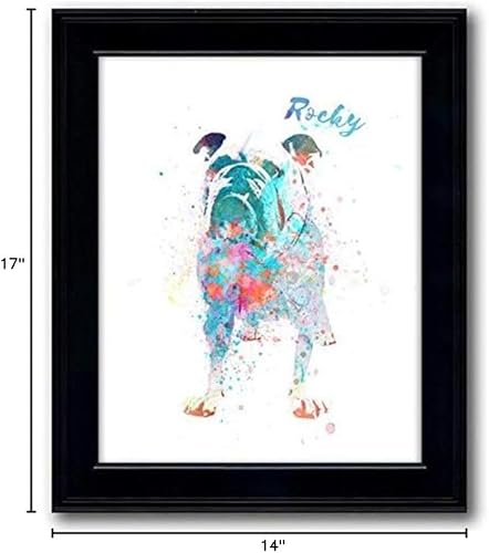 Vista 33 de Regalo personalizado para perros y amantes de los perros. Estilo acuarela. (lienzo enmarcado de 20 x 25 pulgadas, Golden Retriever)