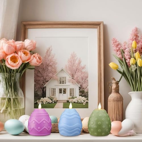 Velas de Pascua decorativas: pack de 3 velas de té aromáticas para salón, hogar y dormitorio 7