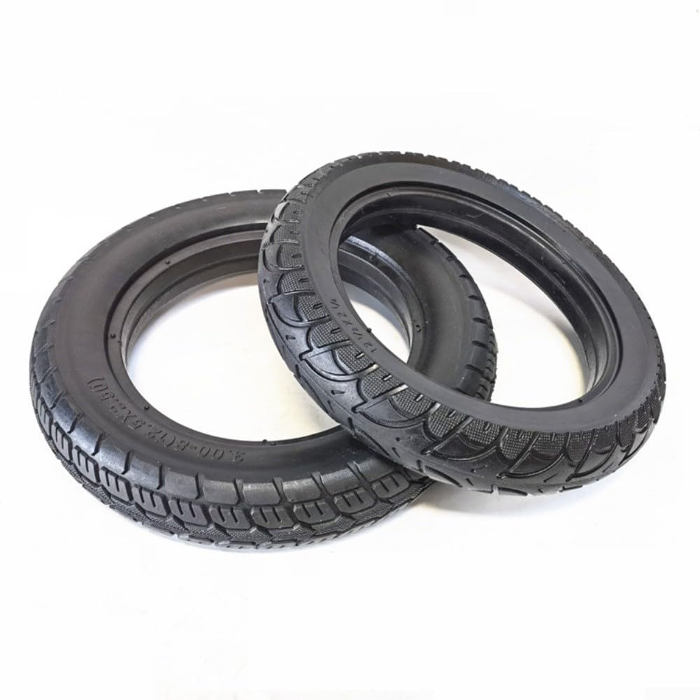 Paquete de 2 neumáticos macizos de 12,5 x 2,50 (62-203) para Bicicleta eléctrica y Patinete, neumáticos de Goma antipinchazos de 12 1/2 x 2,50, Ruedas de Repuesto sin Mantenimiento