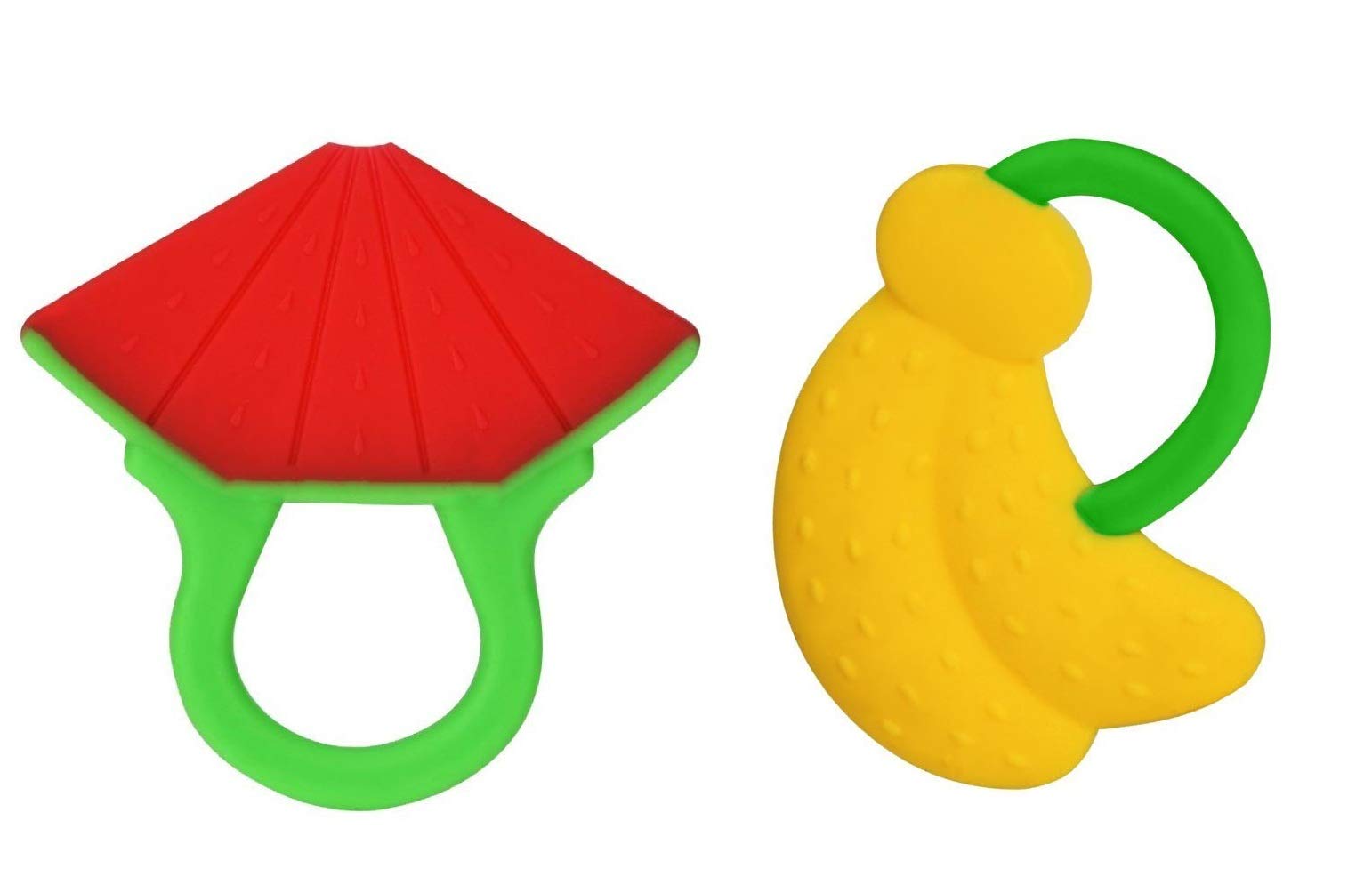 Manan Shopee BPA Free Food Nibbler/Feeder/Silicon Dental Care Teether or Fruit Teether Age 3-12 Months (Banana/Watermelon)