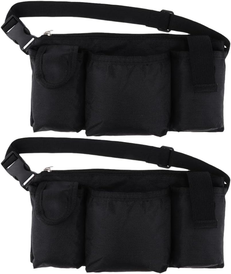 Adjustable Work Belt Hip Bum Bag 2PCS Utility Belt Bag for Men, Waist Wallet Pouch for Outdoor Camping and Hiking Gear, Fashionable Fanny Pack for Waiter Waitress Tool