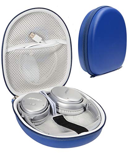 WGear Protective Case for Sony XB950N1, XB950B1, XB950AP, XB650BT, MDR-1000X, MDR-100AAP, MDR-100ABN, MDRZX770NC, ZX770BN, ZX770, Removable Cable & Amplifier Pouch, Elastic Security Strap (Blue)