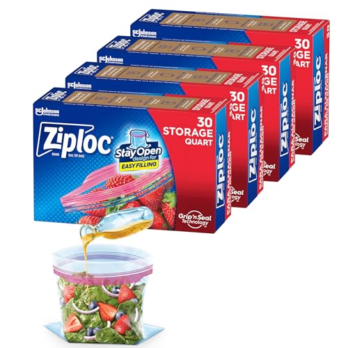 Sacs de stockage Ziploc quart pour organiser les repas de la semaine et les voyages