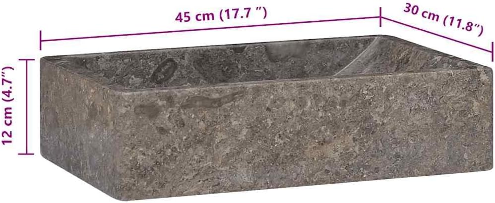vidaXL Wash Basin, Bathroom Sink Bath Wash Bowl, Vanity Sink Bathroom Basin Bath Basin, Countertop Wash Basin Wash Sink, Marble High Gloss Gray
