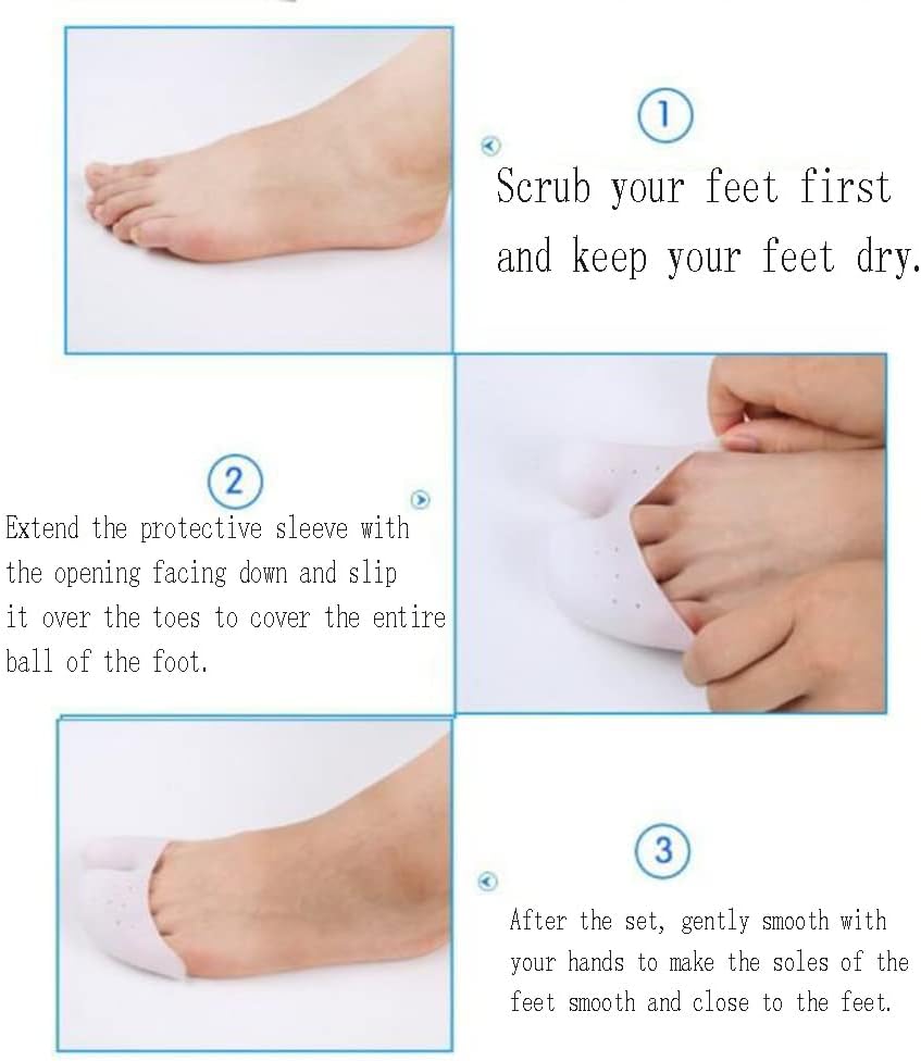 DEAVER Silicone Toe Protector,for Shoes Soft Forefoot,Breathable All Round Gel Toe Pads Ballet and Athletes Pointe Shoes Support Sleeve Toe Caps Cushions