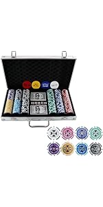 Amazon | East Leaf ポーカーチップ カジノチップ 8種300枚 アルミ