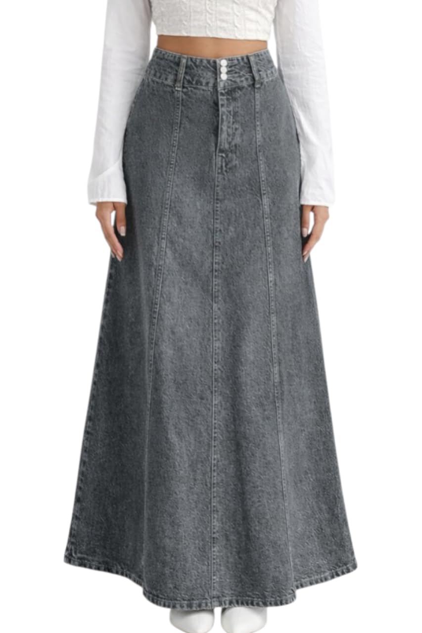 Women High Waist Denim Skirt | Skirt for Women | Long Straight Fit Skirt |Long Skirt for Women-image-16
