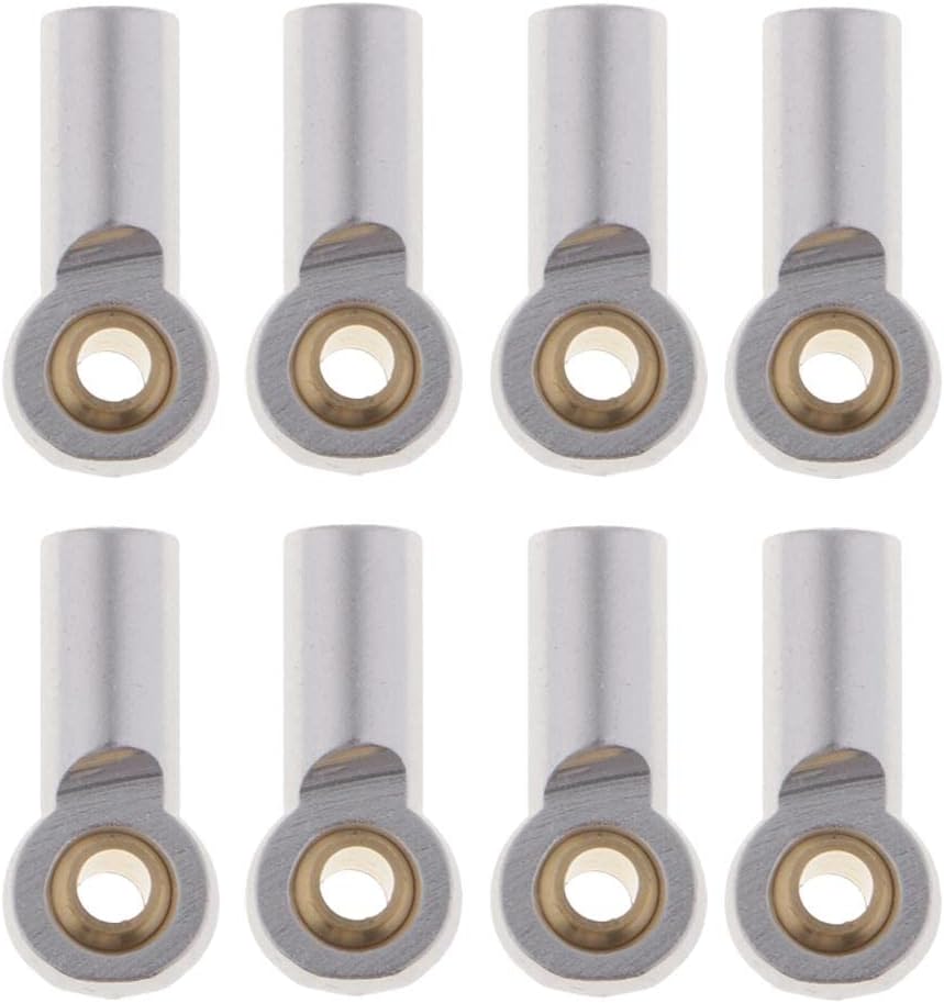 8 Pieces M3 Aluminum Link Rod End Ball Joint for 1/10 Rc Car Parts Silver