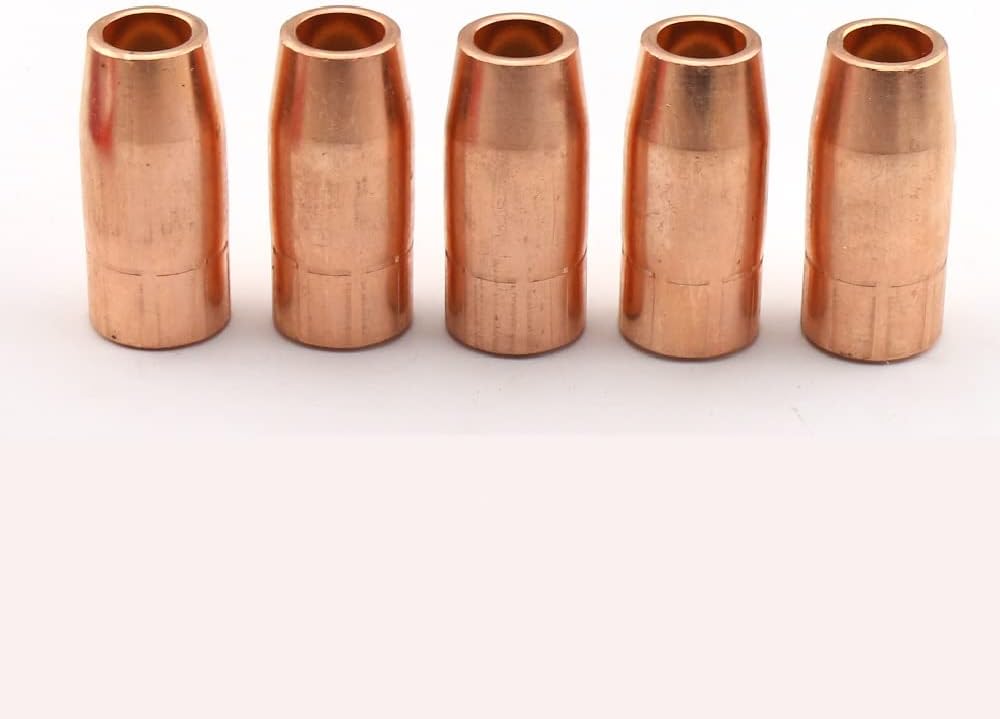 WeldingCity 5-pk Heavy Duty Gas Nozzle 199618 (Copper, 5/8" Bore) Compatible with Miller Roughneck, Spoolmatic and XR MIG Welding Guns