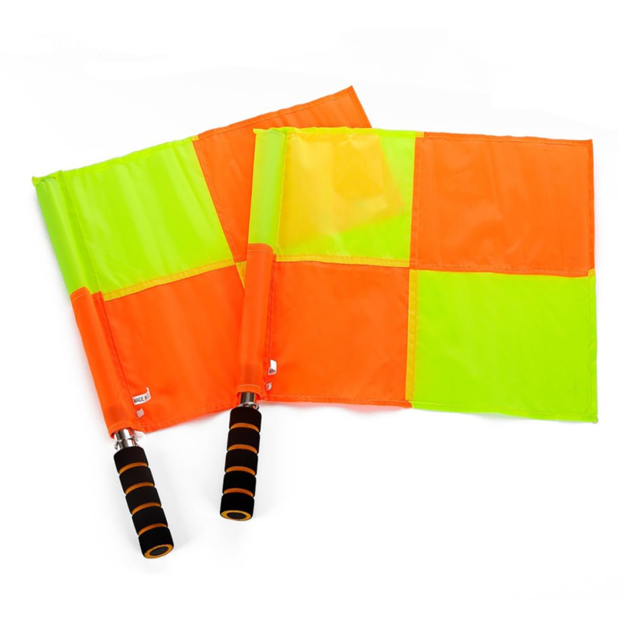 HANABASS 4Pcs Match Referee Flags High Visibility Fluorescent Yellow Hand Signal Flags for Sports Officials Lightweight with Comfortable Grip for Outdoor Games