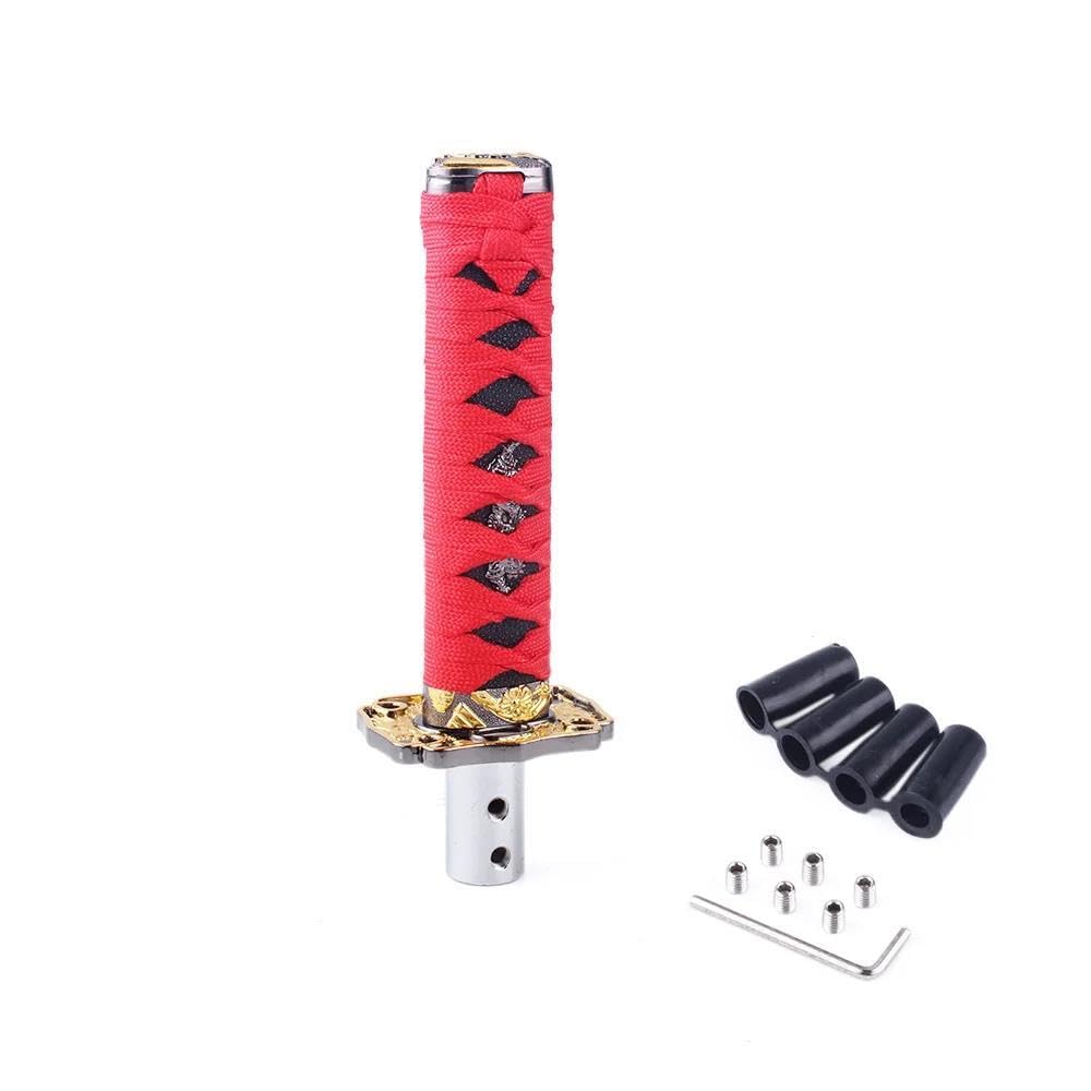 HYASDBWE Universal Car Racing Manual Gear Shift Knob Samurai Sword Car Gear Lever 10cm/15cm/20cm/26cm Gear Shifter Parts(Red,15cm)
