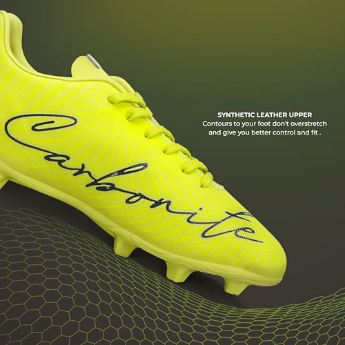 Image of Nivia Carbonite 7.0 Football Stud for Men, TPU Sole with Synthetic Leather Upper, Die Cut Lightweight Insole, Ideal for Soft and Hard Grassy Ground Surfaces