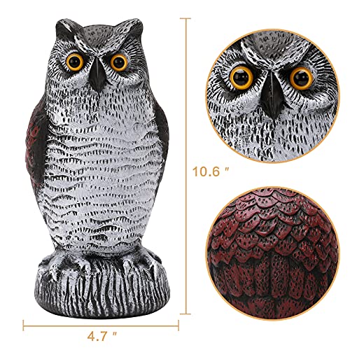 Kky 2 Packs Fake Plastic Owl Bird, Garden Owl Statue,Can Repel Pigeons Away From The House, Garden, Pool. #TOP2