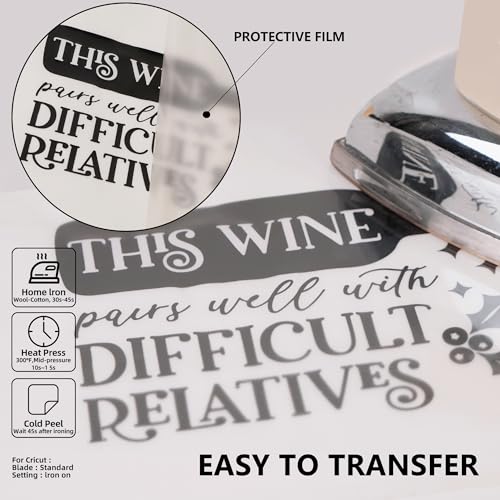 Image of Guangyintong Black HTV Heat Transfer Vinyl Rolls, 12 inch X 100ft Iron on Vinyl PVC Adhesive for T-Shirt, Easy to Cut & Weed for DIY Design