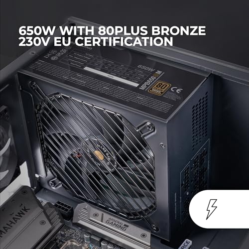 MPB650SIM, Alimentatore Full Modulare ATX 650W, 7 Anni Garanzia, 80Plus Bronze 230V EU, Ventola SI 120mm, Tecnologia AI2-RPM, DC-DC e SMD, Condensatori Giapponesi 105 °C, Nero - Alimentatore - Immagine 2