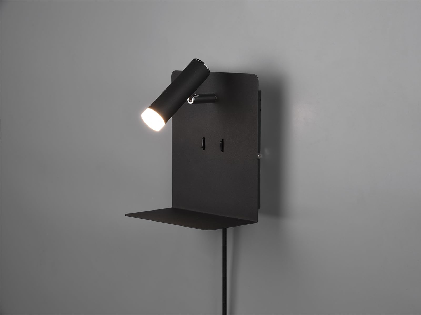 Trio Leuchten LED Wandleuchte Element 222570232, Metall Schwarz Matt, 1 x 3 Watt LED, USB Ladebuchse
