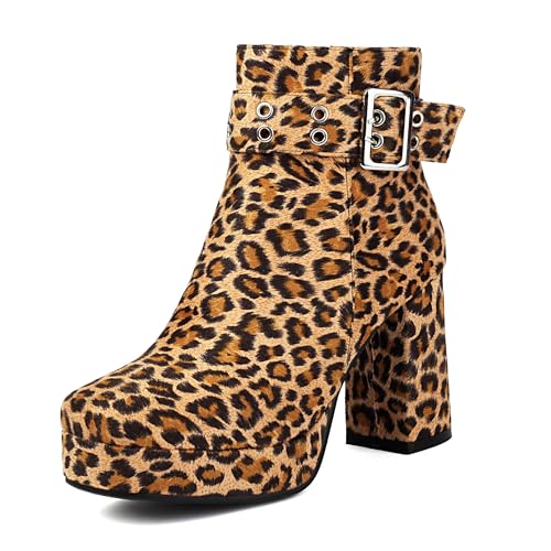 Bottes de cheville anti mal de pied grâce au talon bloc plateforme bout carré