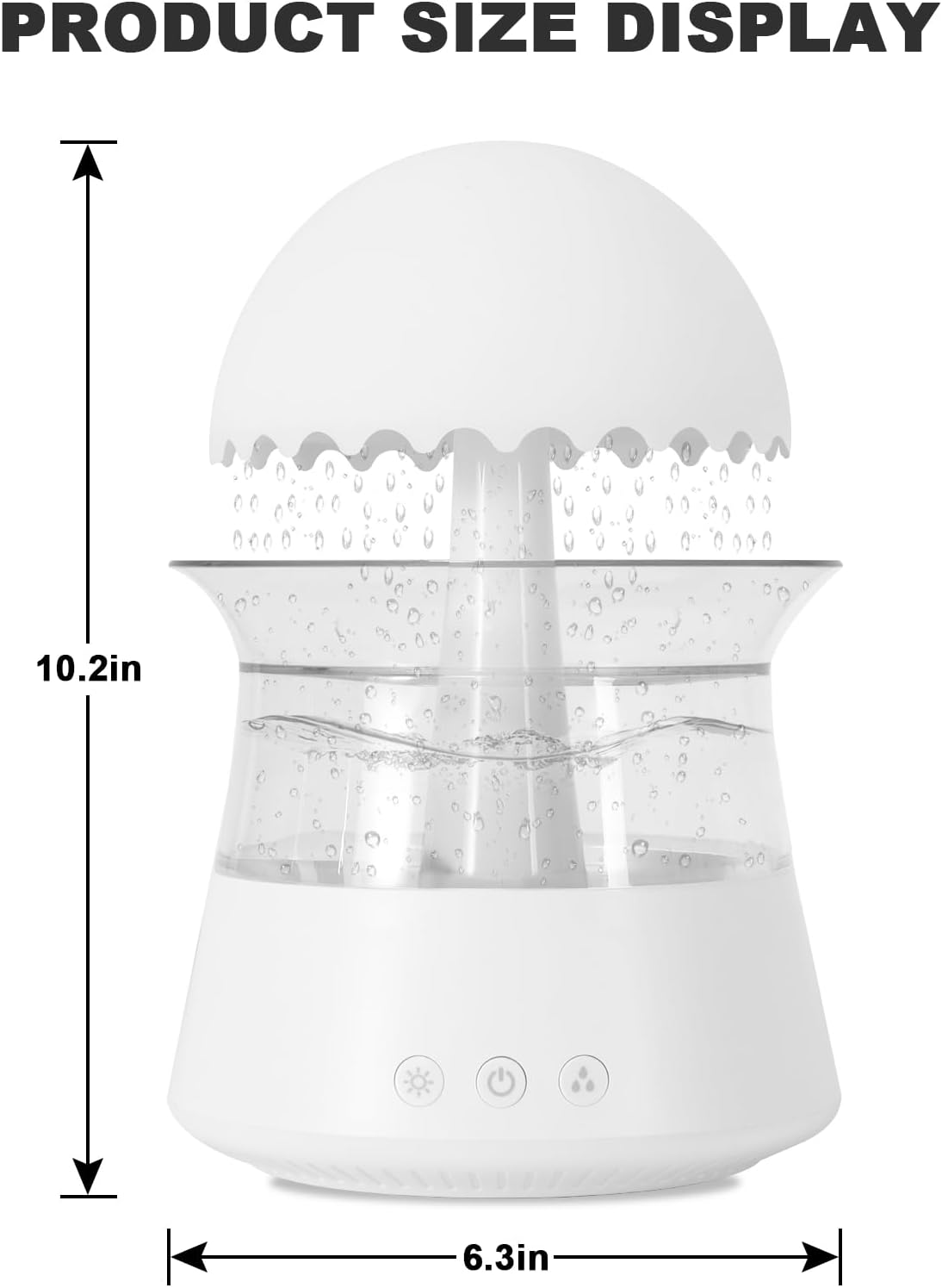 Cloud Rain Humidifiers for Bedroom & Large Room - Essential Oil Diffuser with 7 Colors LED Lights - Whole House Coverage-Auto Shut-Off-It Can Work for Up to 8-10 Days with Full Water (06U White)