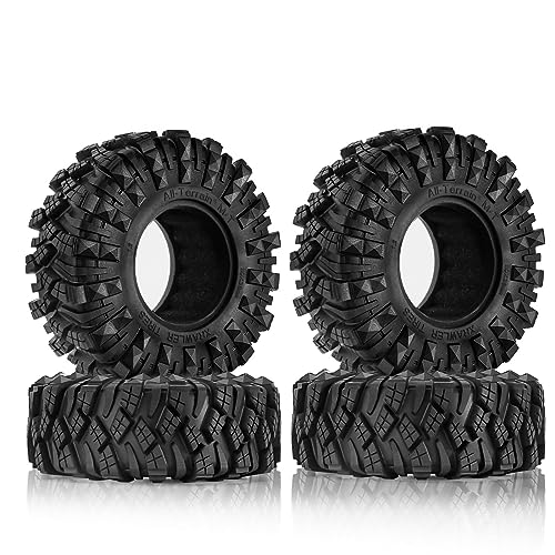 REDSPIDER 1.9 Crawler Tires ?4pcs?Soft Rubber Mud Slingers Tyres RC crawler tires all terrain use?for Axial SCX10 90046 Redcat Gen8 RC4WD D90 TF2 MST 1/10 RC Crawler