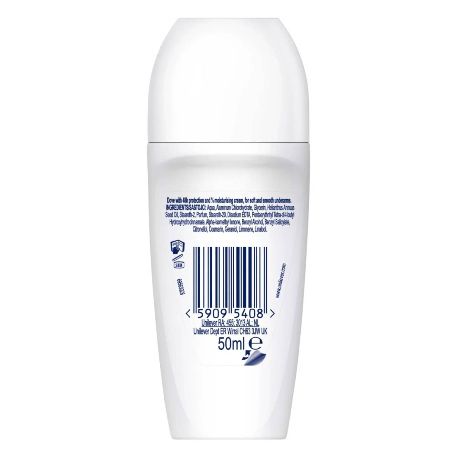 Dove Powder Deodorant Roll-On Antitranspirant 48H ohne Alkohol 50 ml (12)