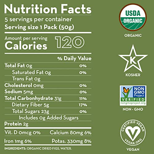 Turkish Dried Figs - Sunny Fruit (Pack Of 1) - (5) 1.76Oz Portion Packs Per Bag | Purely Figs - No Added Sugars, Sulfurs Or Preservatives | Non-Gmo, Vegan, Halal & Kosher #TOP1