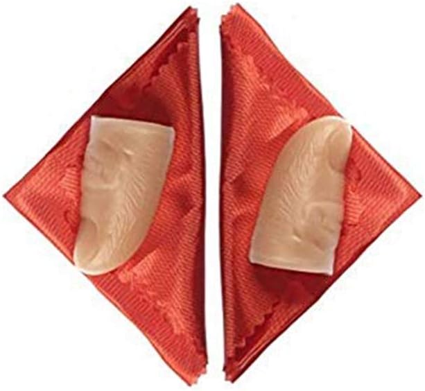 Zittop 2 Pack Disappearing Silk Fake Thumb Tip Magic Trick Gimmick (2 Thumb Tips, 2 Handkerchiefs, Red, Small 2" or 50mm)