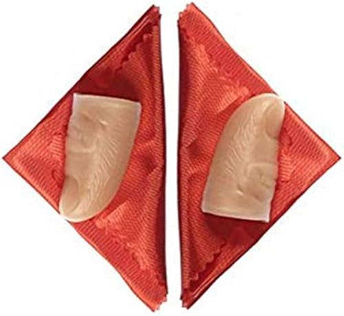 Zittop Paquete de 2 trucos de magia de seda falsa con punta de pulgar (2 puntas para el pulgar, 2 pañuelos, rojo, pequeño de 2 pulgadas o 1.969 in)