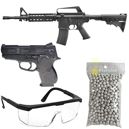 Airsoft-Pack Duo-Gewehr und Kugelpistole MR700 und Cs45 Chief Feder/Spring/Nachfüllpack manuell (0,5 Joule)/mit Zubehör Cover