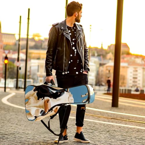 Housse de transport pour guitare motif vache multicolore et imperméable